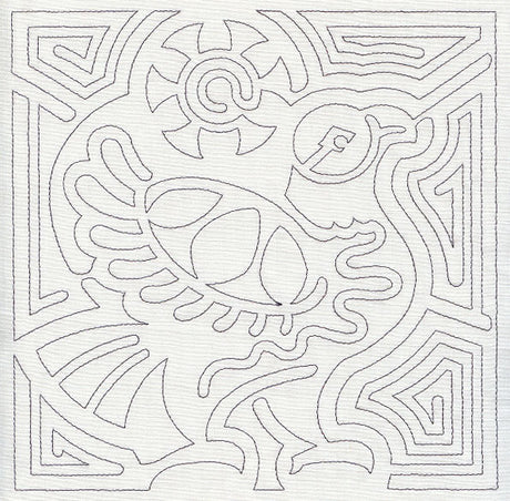 Mola Hawk Quilting Square (Single Run)