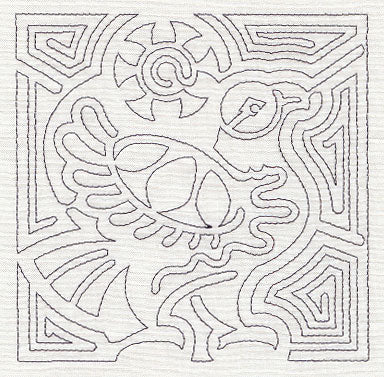 Mola Hawk Quilting Square (Single Run)