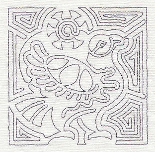 Mola Hawk Quilting Square (Single Run)