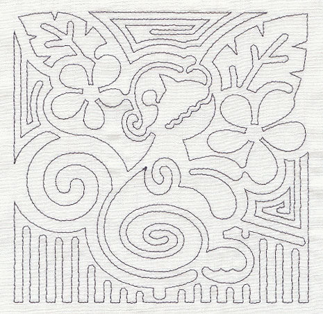 Mola Monkey Quilting Square (Single Run)