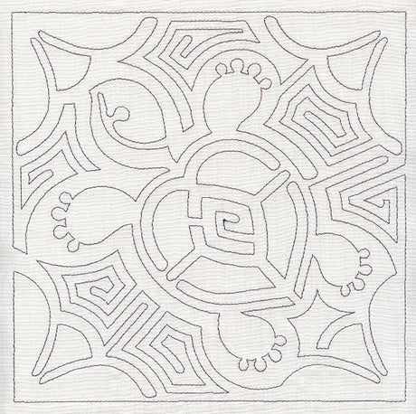 Mola Turtle Quilting Square (Single Run)
