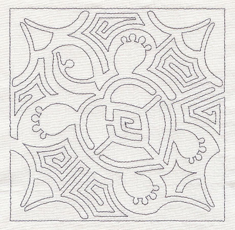 Mola Turtle Quilting Square (Single Run)