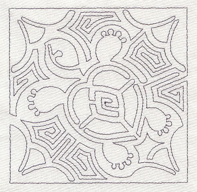 Mola Turtle Quilting Square (Single Run)