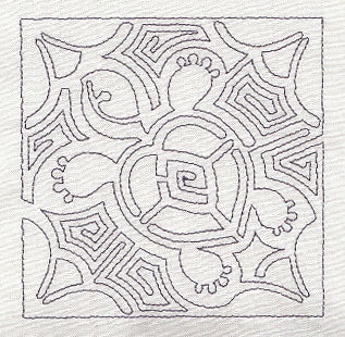 Mola Turtle Quilting Square (Single Run)