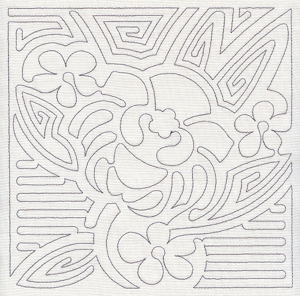 Mola Holy Ghost Orchid Quilting Square (Single Run)