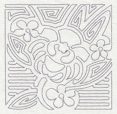 Mola Holy Ghost Orchid Quilting Square (Single Run)