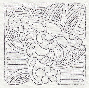 Mola Holy Ghost Orchid Quilting Square (Single Run)