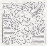 Mola Holy Ghost Orchid Quilting Square (Single Run)