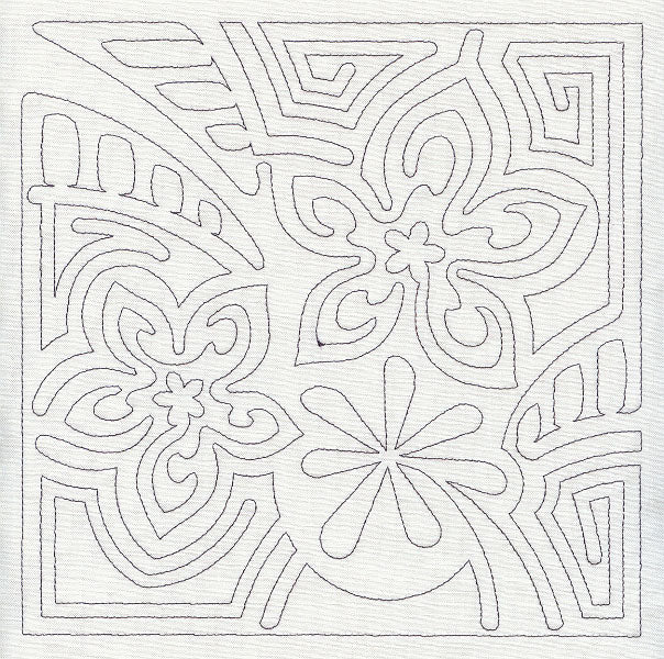 Mola Frangipani Quilting Square (Single Run)