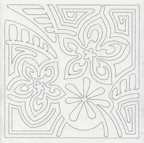 Mola Frangipani Quilting Square (Single Run)