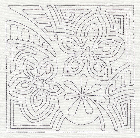 Mola Frangipani Quilting Square (Single Run)