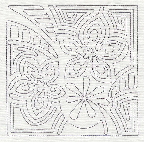 Mola Frangipani Quilting Square (Single Run)