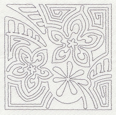 Mola Frangipani Quilting Square (Single Run)