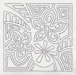 Mola Frangipani Quilting Square (Single Run)