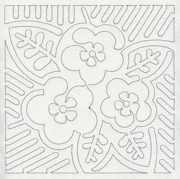 Mola Panama Rose Quilting Square (Single Run)