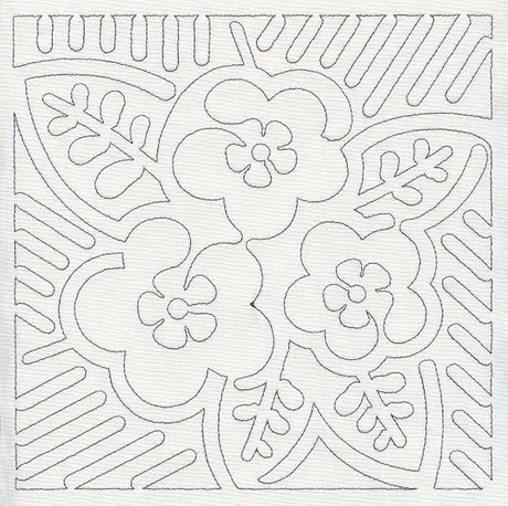 Mola Panama Rose Quilting Square (Single Run)