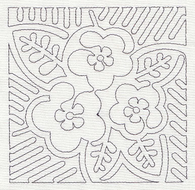 Mola Panama Rose Quilting Square (Single Run)