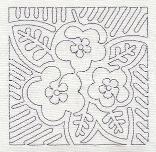 Mola Panama Rose Quilting Square (Single Run)