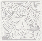 Mola Passion Flower Quilting Square (Single Run)