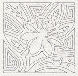 Mola Passion Flower Quilting Square (Single Run)