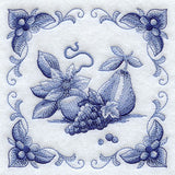 Delft Blue Clematis and Fruit Square