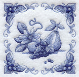 Delft Blue Clematis and Fruit Square