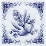 Delft Blue Hyacinth and Fruit Square