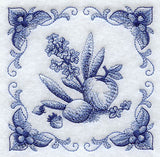 Delft Blue Hyacinth and Fruit Square