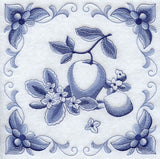 Delft Blue Kalanchoe and Fruit Square