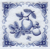 Delft Blue Kalanchoe and Fruit Square