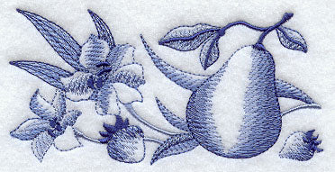 Delft Blue Fruit and Flower Border