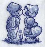 Delft Blue Kissing Kids