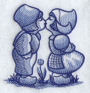 Delft Blue Kissing Kids