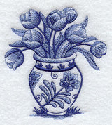 Delft Blue Tulips in Vase