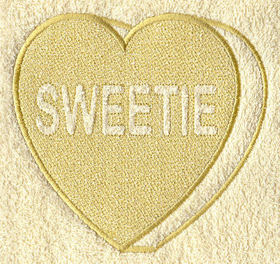 Conversation Heart - Sweetie (Embossed)