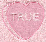 Conversation Heart - True (Embossed)