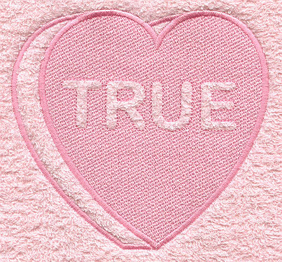 Conversation Heart - True (Embossed)