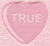 Conversation Heart - True (Embossed)