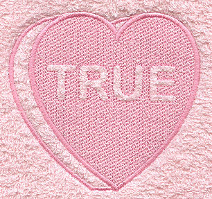 Conversation Heart - True (Embossed)