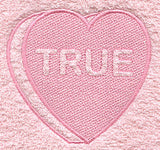 Conversation Heart - True (Embossed)