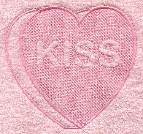 Conversation Heart - Kiss (Embossed)