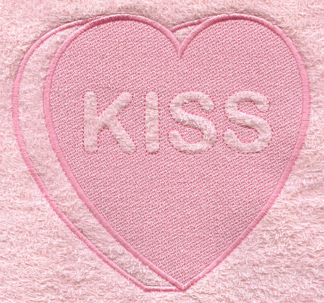 Conversation Heart - Kiss (Embossed)