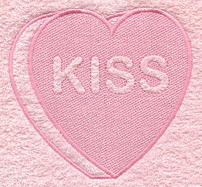 Conversation Heart - Kiss (Embossed)