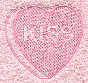 Conversation Heart - Kiss (Embossed)
