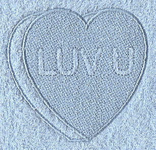 Conversation Heart - Luv U (Embossed)