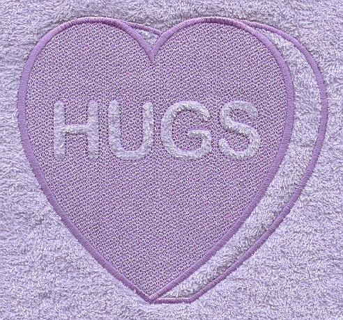 Conversation Heart - Hugs (Embossed)