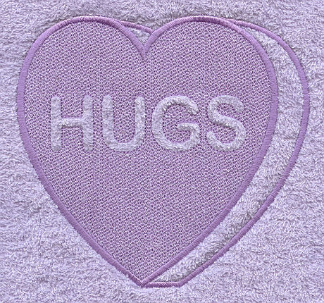 Conversation Heart - Hugs (Embossed)