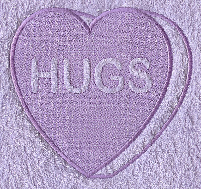 Conversation Heart - Hugs (Embossed)