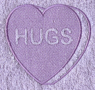 Conversation Heart - Hugs (Embossed)