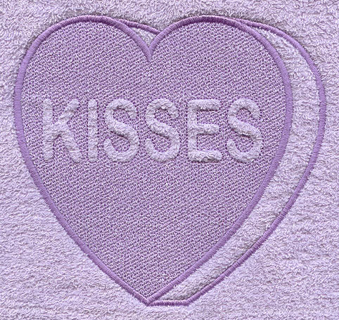 Conversation Heart - Kisses (Embossed)